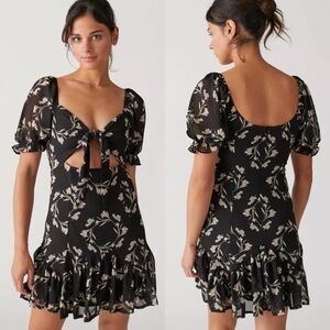 Kiss the Sky Tie-Front Cut Out Mini Dress